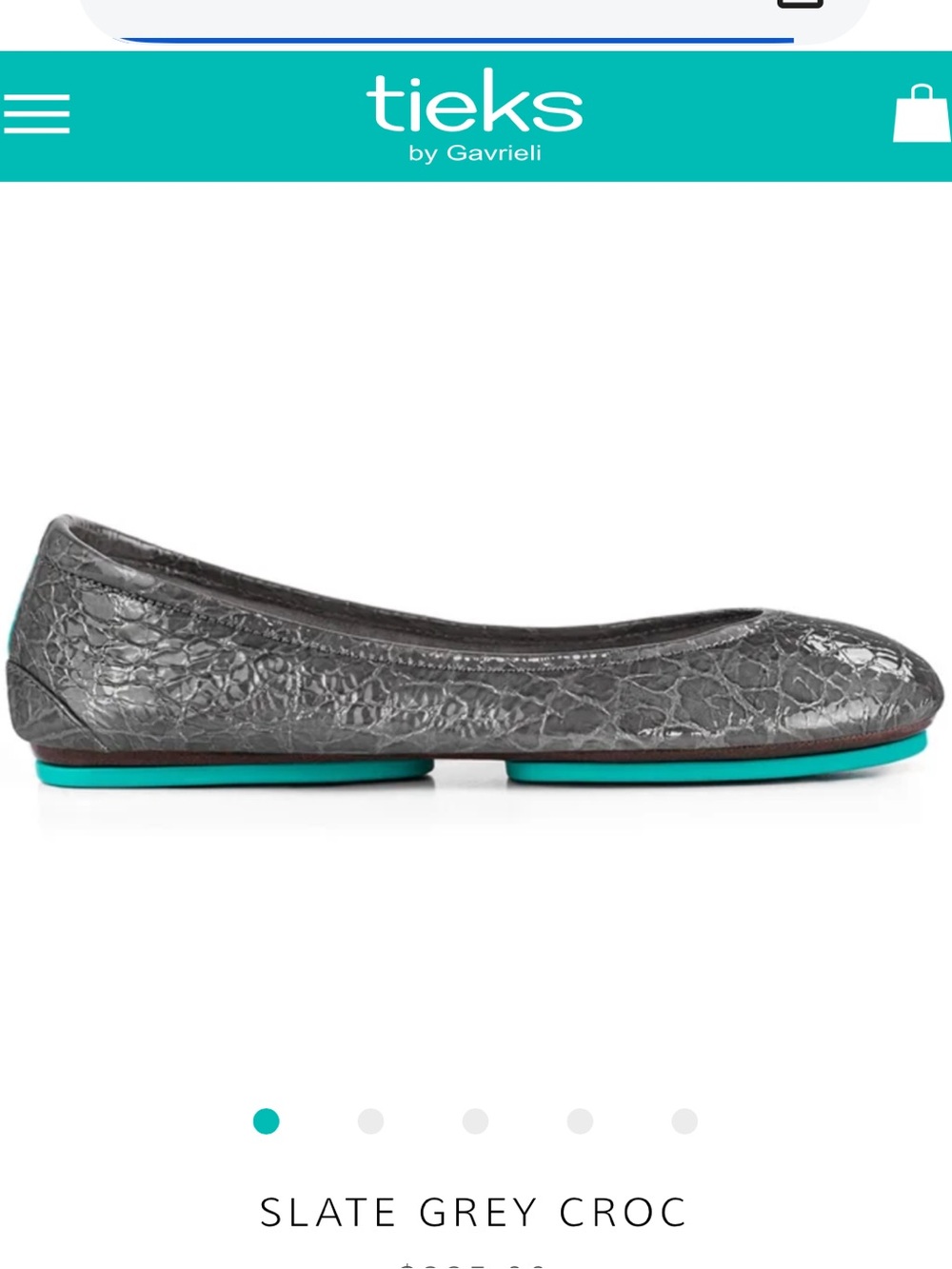 Tieks Slate Gray Croc Ballet Flats - Size 9